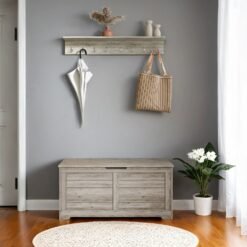 Storage Chest, Storage Bench with 2 Safety Hinges, Farmhouse Style