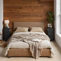 Set of 2 Narrow Side Tables, Slim End Table with 2 Drawers, 1 Open Compartment, for Living Room, Bedroom, Black