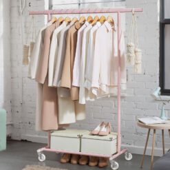 Clothes Rack on Wheels, Heavy Duty Clothes Rail, 45 x (92-132) x 161.5 cm