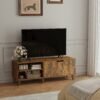 Media Console Table, TV Stand with 2 Doors, for Bedroom, Living Room, 140 cm, Brown