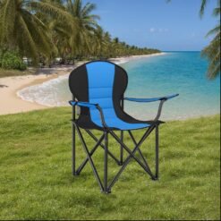Camping Chair, Folding Outdoor Chair with Padded Seat, Cup Holder