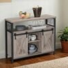 Buffet Cabinet, Sideboard with 2 Sliding Barn Doors, Adjustable Shelves