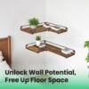 Floating Shelves, Set of 2 Corner Shelves, L-Shaped Wall Shelf
