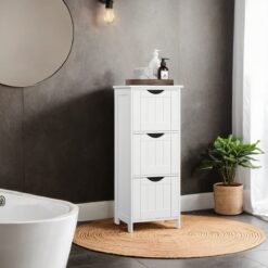 Free-Standing Storage Cabinet with 3 Drawers, Bathroom Floor Cabinet, 30 x 32 x 81 cm