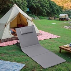 Set of 2 Folding Beach Sunloungers, Beach Chairs Mats, Reclining Backrest