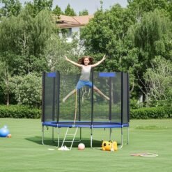 10 ft Trampoline, 305 cm Kids Trampoline with Enclosure Net, Safety Pad