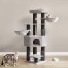 Large Heavy Duty Cat Condo with Sisal Posts, Grey and Black