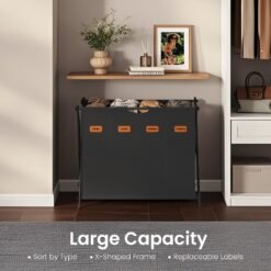 Laundry Hamper, Laundry Basket, 155 L Laundry Sorter 4 Sections