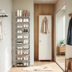 Shoe Rack, 10-Tier Metal Shoe Storage Organiser, Customisable Design