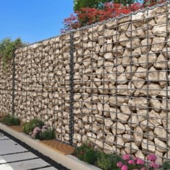 Gabions, Metal Gabion Cage Basket with 100 x 95 x 30 cm Mesh for Stones, set of 2