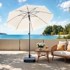 SONGMICS 160 cm Parasol, Garden Umbrella, UPF 50+