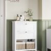 Freestanding Storage Unit, 2 Drawers with Adjustable Dividers, Bathroom Cabinet for Home