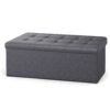 Folding Storage Bench Ottoman, 110 cm End of Bed Chest with Internal Storage, Ideal for Bedroom