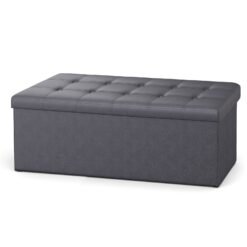 Folding Storage Bench Ottoman, 110 cm End of Bed Chest with Internal Storage, Ideal for Bedroom