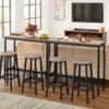 Bar Stools Set of 2, Kitchen Stools, Bar Chairs Footrest