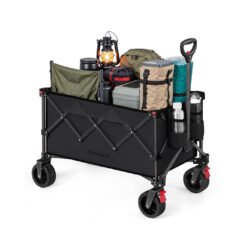 Foldable Trolley with Handle 150 L Holds up to 150 kg Ink Black