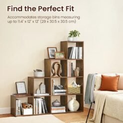 10-Cube Open Bookshelf, Storage Organiser, Home Office