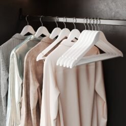 Solid Wood Hanger, Set of 10, with Shoulder Grooves