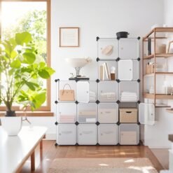 16-Cube Storage Unit, Shoe Rack, Stackable Cubes