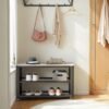 Shoe Bench, Shoe Rack with 2 Shelves, Shoe Organizer