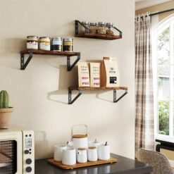 Wall Shelves, Set of 3 Wall Mounted Floating Shelves, 2 Mounting Ways
