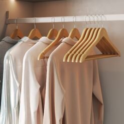 Solid Wood Hanger, Set of 10, with Shoulder Grooves