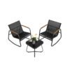 Patio Furniture, 2 Rocking Chairs and Table Ink Black