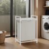 Laundry Hamper, Laundry Basket with Pull-Out Liner, Shelf