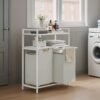 Laundry Hamper, Laundry Sorter with 2 Pull-Out Bags, 2 Shelves