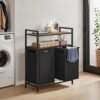 Laundry Hamper, Laundry Sorter with 2 Pull-Out Bags, 2 Shelves