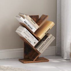 5-Tier Bookshelf, Space-Saving Tree-Shaped Corner Shelf, for Bedroom