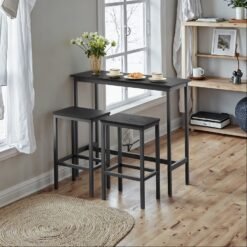 Bar Table and Chairs Set, Dining Table Set, Bar Kitchen Table with Stools Set of 2