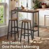 Bar Table with 2 Bar Stools, Bar Table Set, Kitchen Table with Bar Chairs
