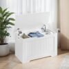 Entryway Storage Cabinet, Shoe Bench for Bedroom, Living Room, 40 x 76 x 48 cm, White