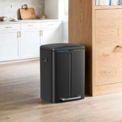 40L Double Kitchen Bin with Lids, Rubbish Bin, Soft Close with Plastic Inner Buckets