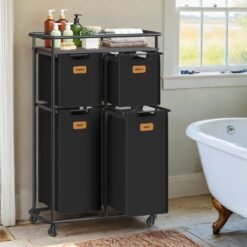 Laundry Sorter, Laundry Basket with Wheels, 150 L Rolling Laundry Hamper