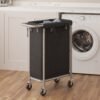 Laundry Basket with Wheels, Rolling Laundry Hamper, 90 L