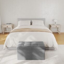 Storage Ottoman Bench, 38 x 76 x 38 cm, End of Bed Bench