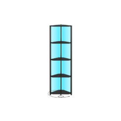 5-Tier Corner Shelf, Bookcase with LED Lights, 24.8 x 48 x 146.6 cm