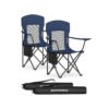 Camping Chairs Set of 2 Adjustable Armrests Cup Holder Harbor Blue