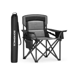 Camping Chair with Cup Holder Foldable Ink Black