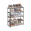 4-Tier Shoe Rack Shoe Storage Organiser Stackable 30 x 68 x 75 cm Black