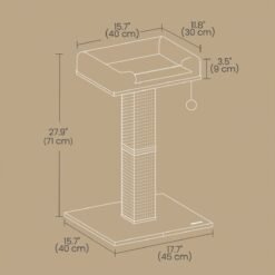 Cat Scratching Post with Plush Perch, Beige