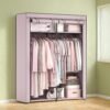Wardrobe, Portable Wardrobe for Bedroom, Clothes Rail with Non-Woven Fabric Cover