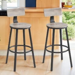 Bar Stools Set of 2, Bar Height Barstools with Back, Counter Stools Bar Chairs with Backrest