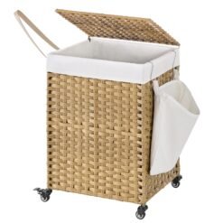Rolling Hamper with Removable Liner, 120L Laundry Basket, for Bedroom or Laundry Room