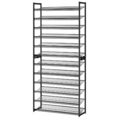 12-Tier Shoe Rack with Adjustable Shelves, for Over 48 Pairs, Black