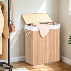 Laundry Basket, 100 L Laundry Basket, Dirty Sorting Compartment