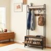 Coat Rack with Shoe Storage, Hall Tree with Bench, for Hallway