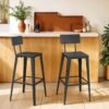 Set of 2 Bar Height Stools, Bar Stools, Tall Barstools with Back